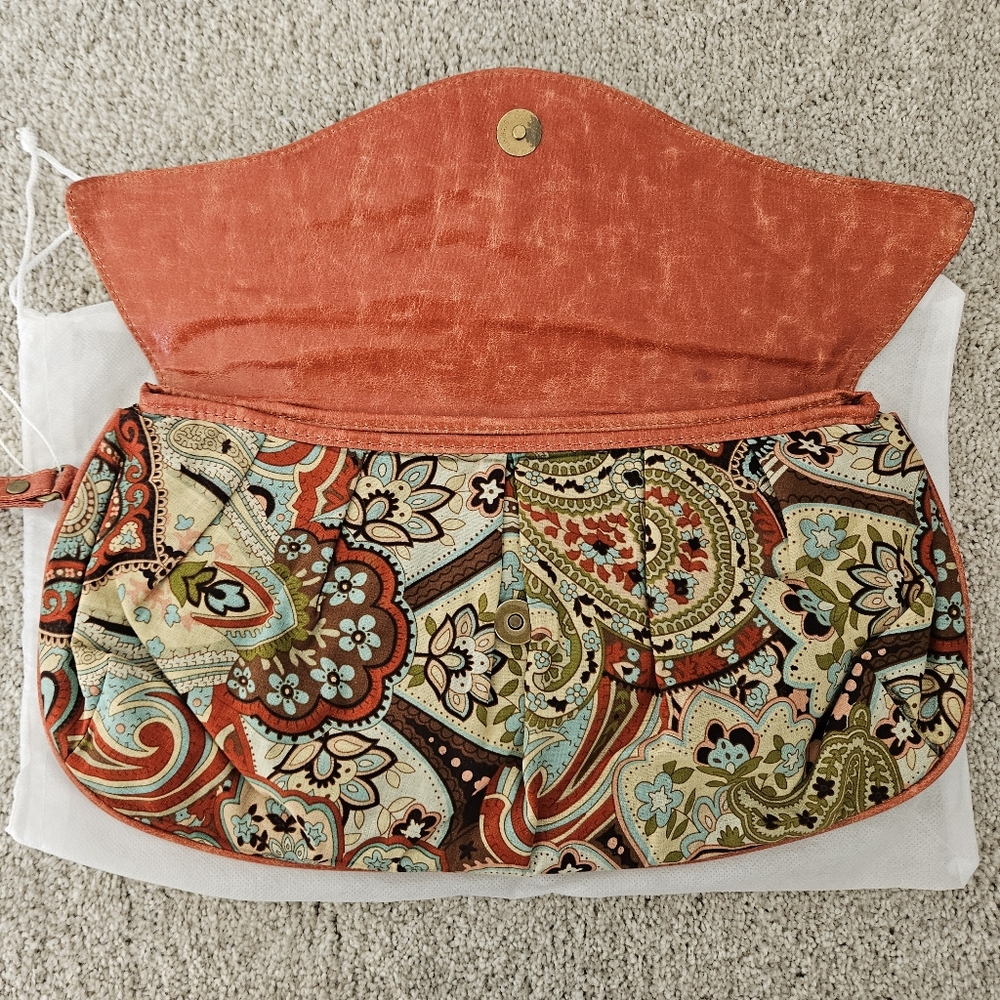Paisley Patterned Clutch with Coral Accents - Picture 2 of 8
